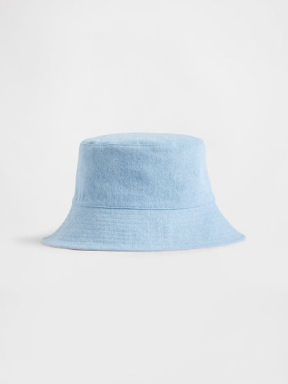 Açık Mavi Reversible Denim Bucket Şapka