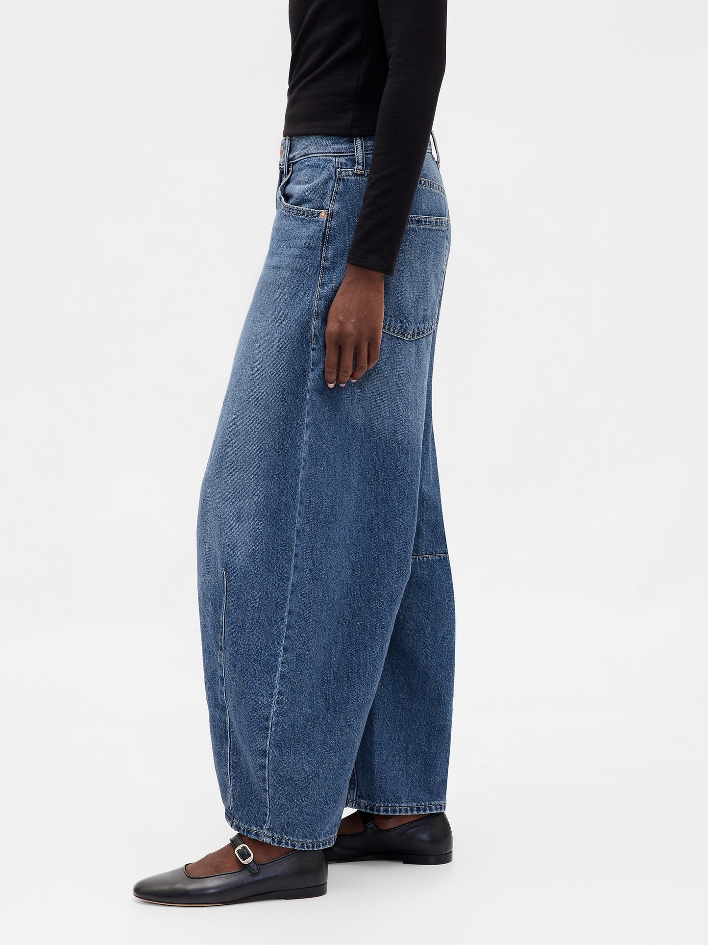 Koyu Mavi High Rise Horseshoe Jean Pantolon