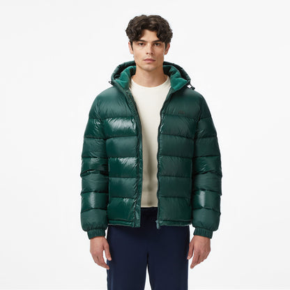 Lacoste Erkek Kapüşonlu Koyu Yeşil Mont