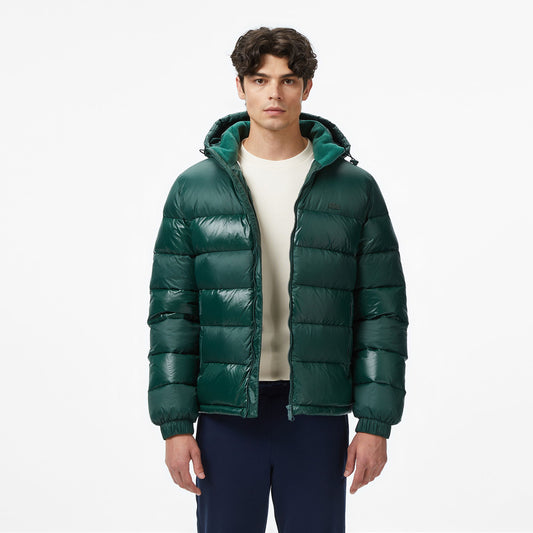 Lacoste Erkek Kapüşonlu Koyu Yeşil Mont