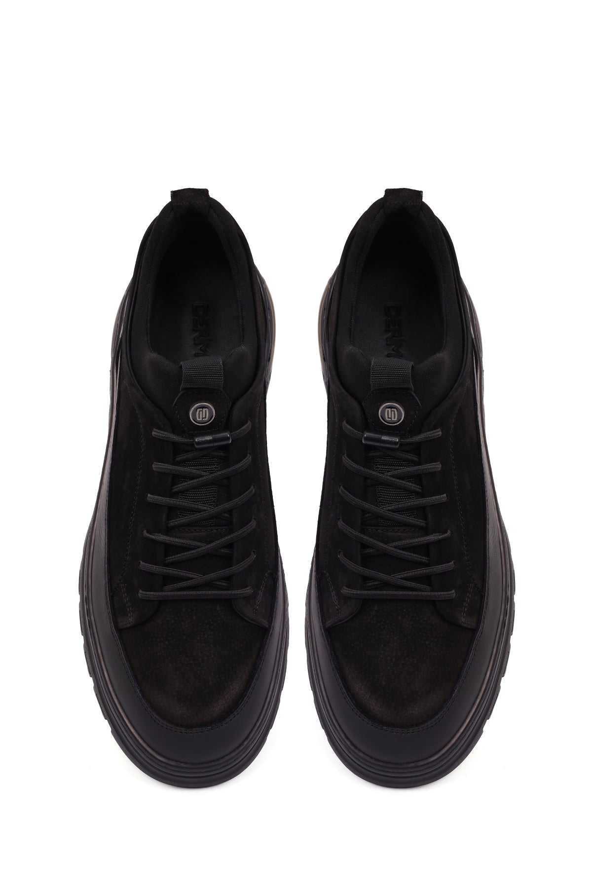 Erkek Siyah Bağcıklı Nubuk Deri Sneaker