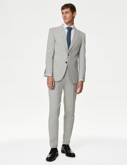 Tailored Fit Klasik Keten Ceket