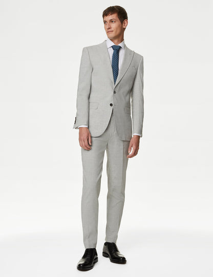 Tailored Fit Klasik Keten Ceket