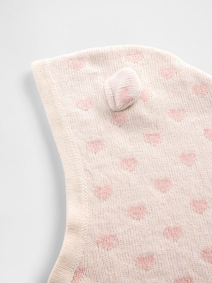Pembe Knit Bear Kapüşon