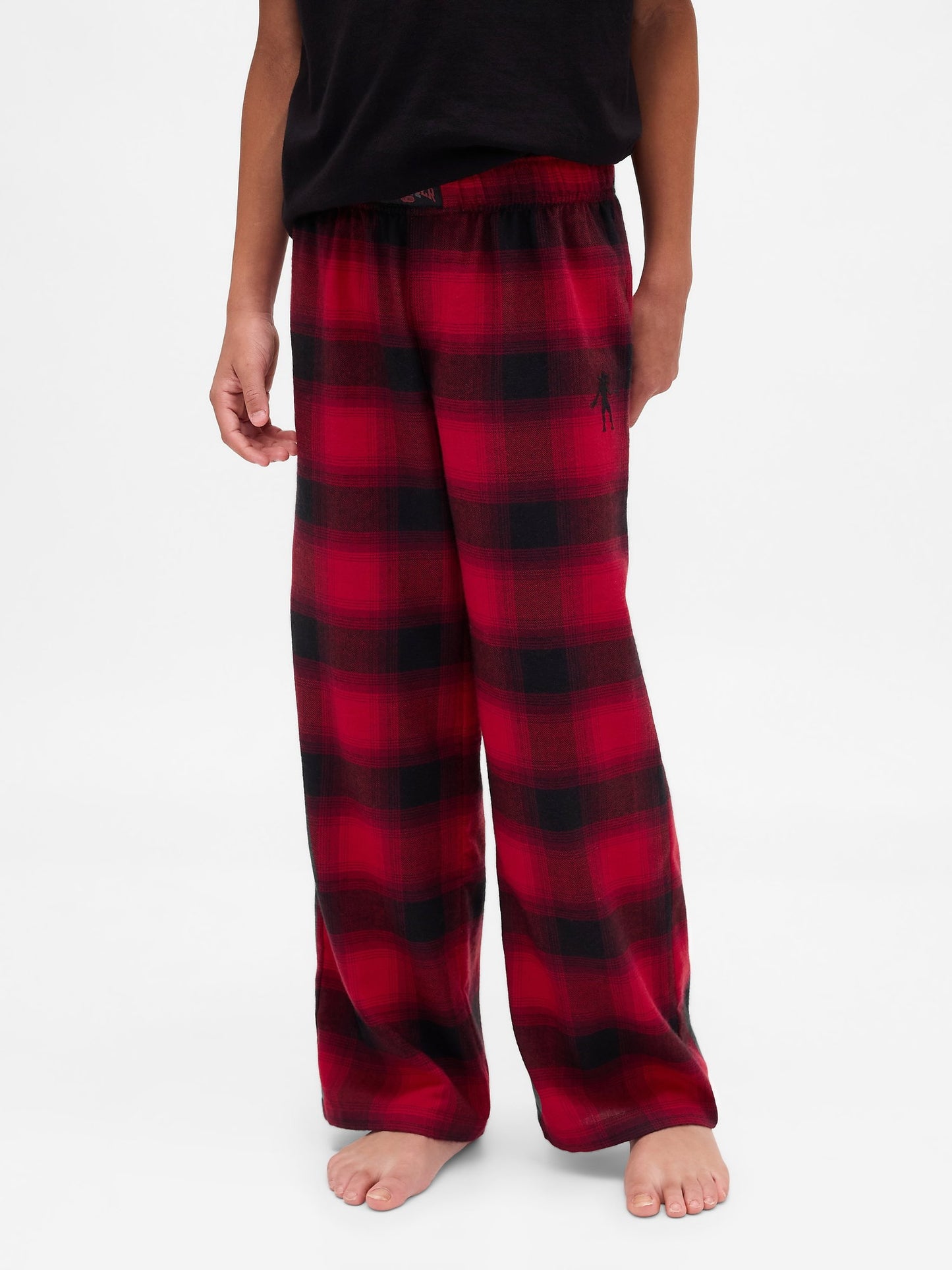 Koyu Kırmızı Stranger Things Recycled Flannel Pijama Altı