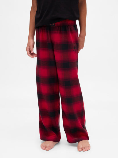 Koyu Kırmızı Stranger Things Recycled Flannel Pijama Altı