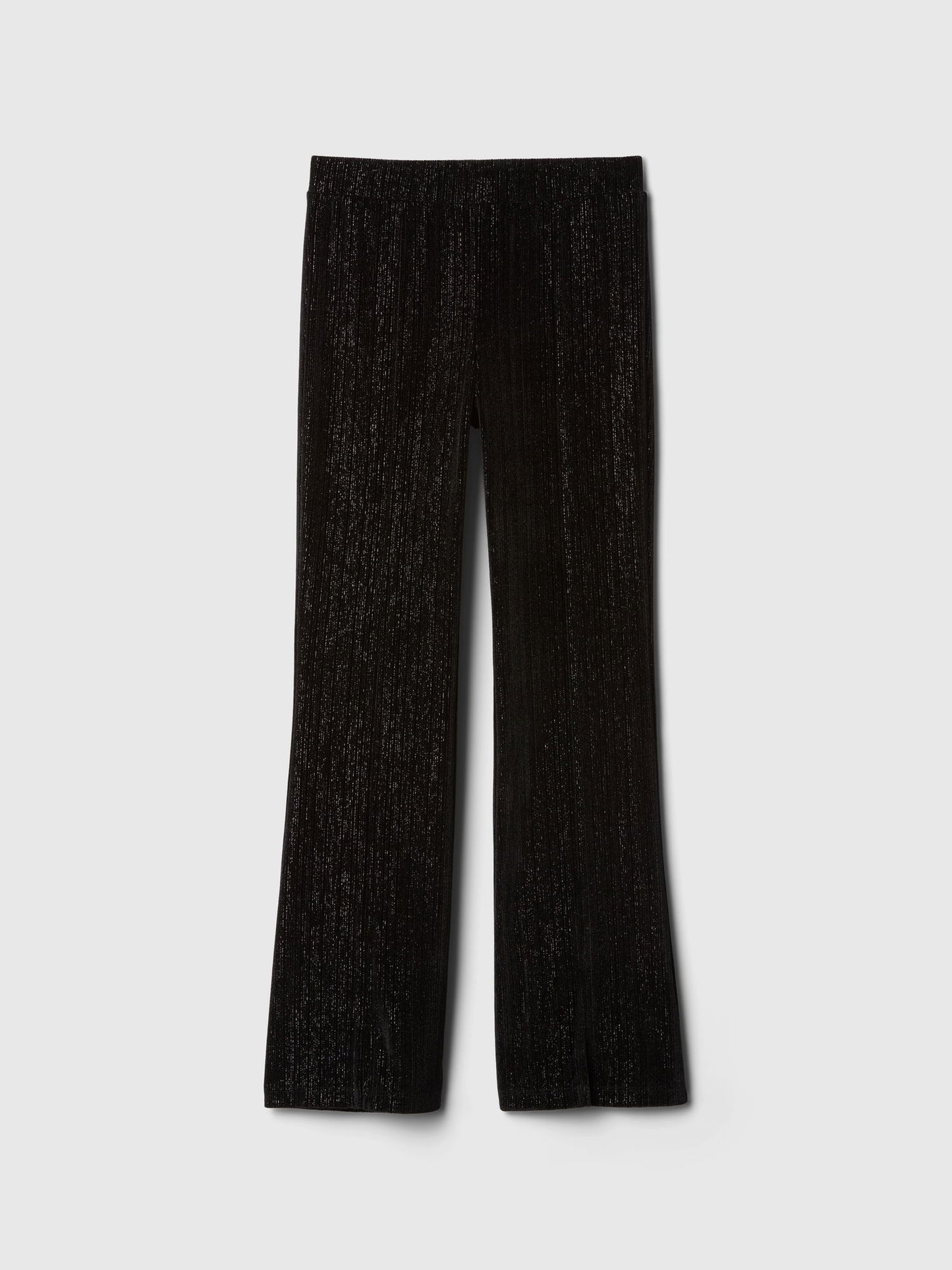 Siyah Parlak Kadife Flare Legging Tayt