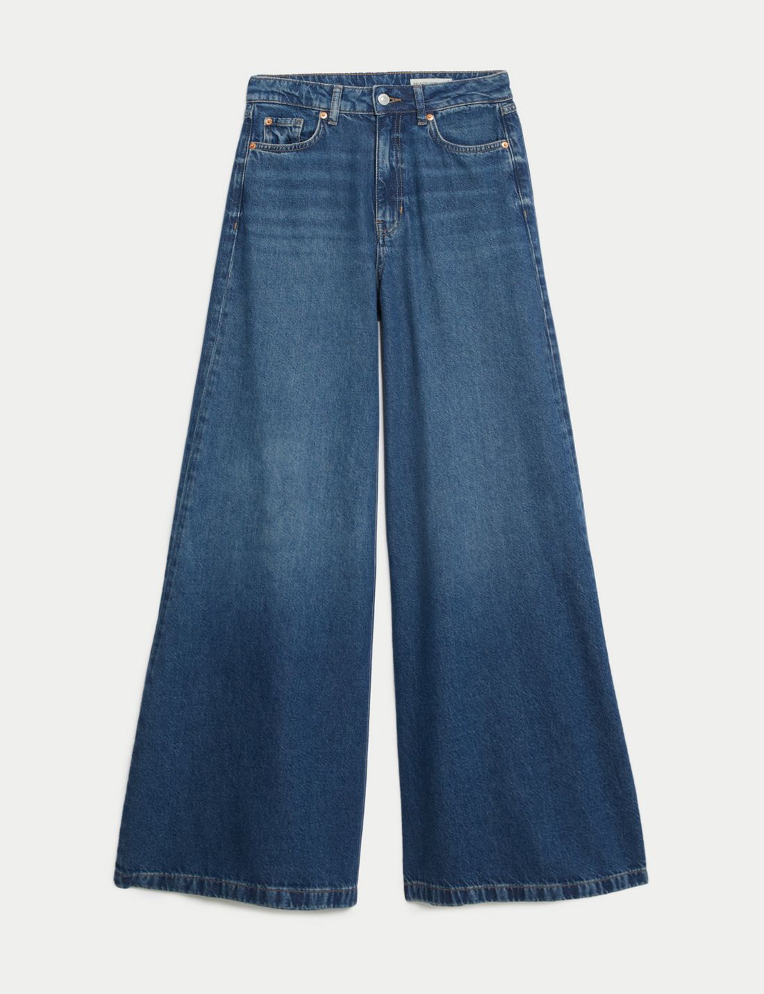 Lyocell™ Yüksek Bel Palazzo Jean Pantolon