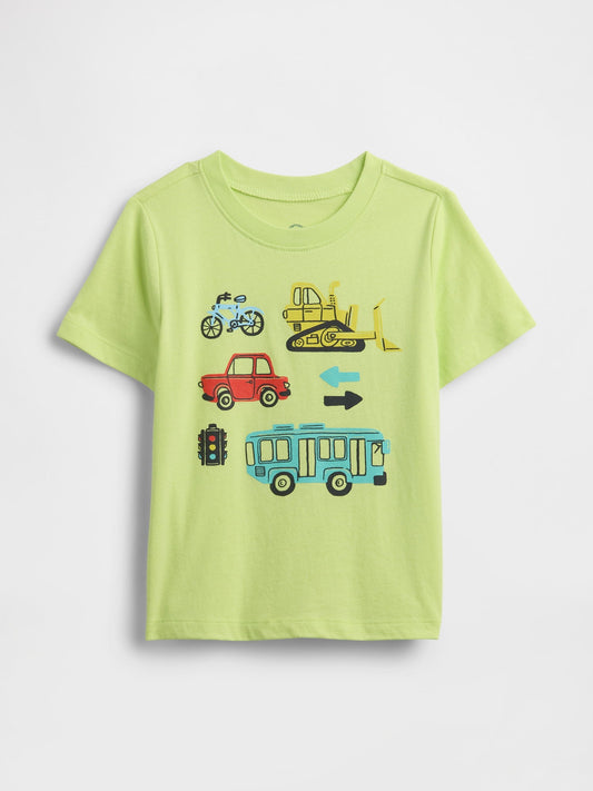 Açık Yeşil Gap Logo Grafikli T-shirt