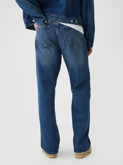 Koyu Mavi '90s Loose Jean Pantolon