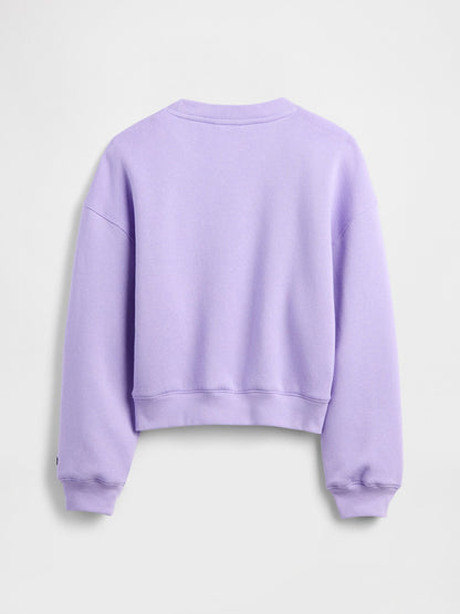 Mor Disney Lilo Ve Stitch Oversized Grafik Baskılı Sweatshirt