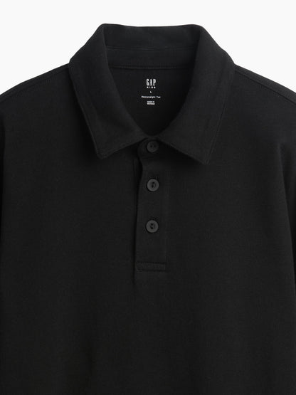 Siyah Heavyweight Relaxed Polo T-shirt