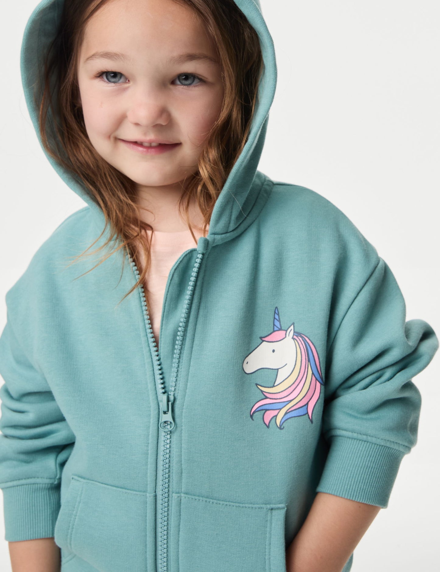 Unicorn Desenli Kapüşonlu Sweatshirt