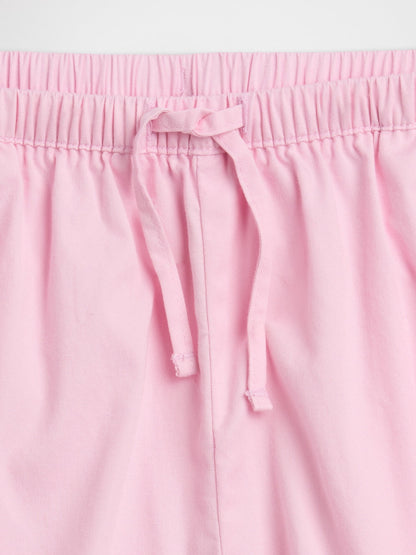 Pembe Relaxed Pull-on Keten Karışım Şort