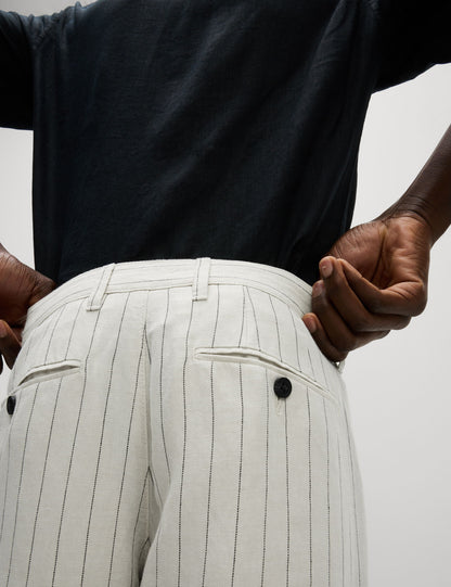 Regular Fit Keten Karışımlı Chino