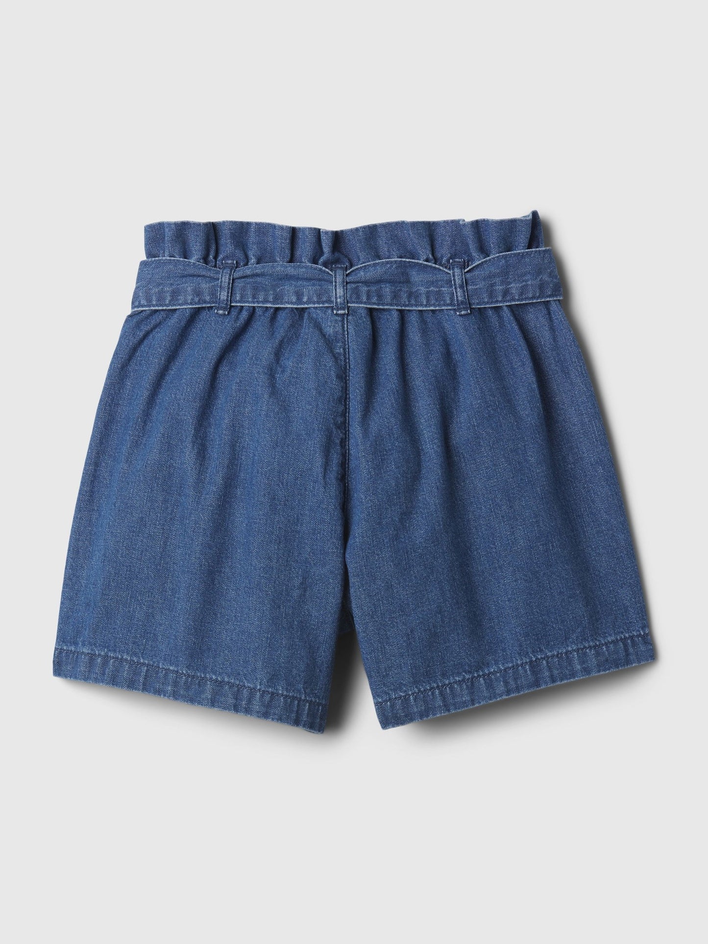 Koyu Mavi High Rise Paperbag Denim Şort