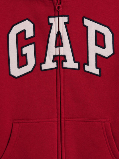 Kırmızı Sherpa Astarlı Logo Fermuarlı Sweatshirt