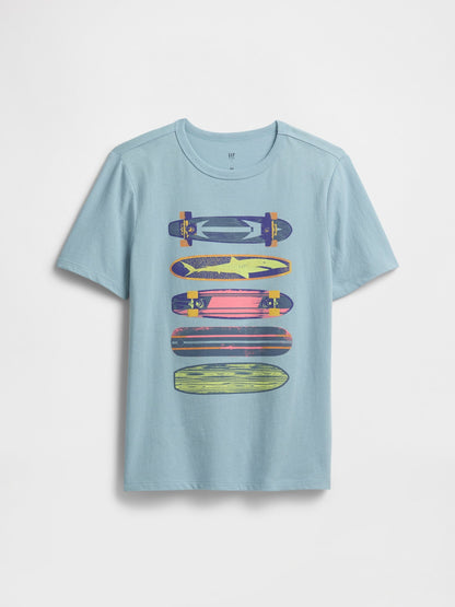 Yeşil Grafik Baskılı T-shirt