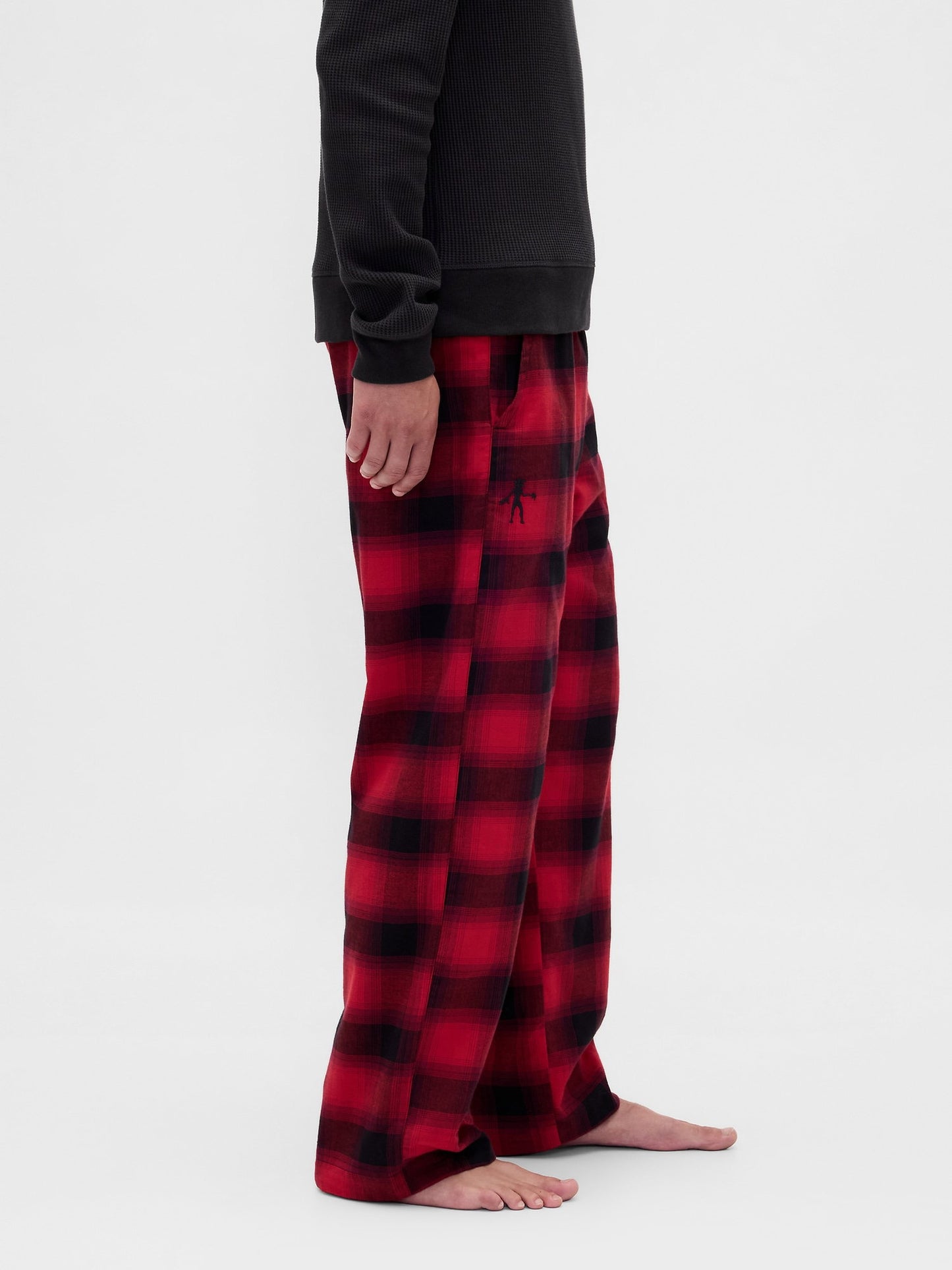 Koyu Kırmızı Stranger Things Reversible Flannel Pijama Altı
