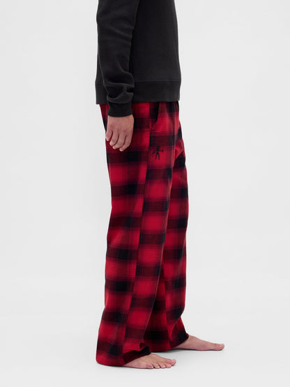 Koyu Kırmızı Stranger Things Reversible Flannel Pijama Altı