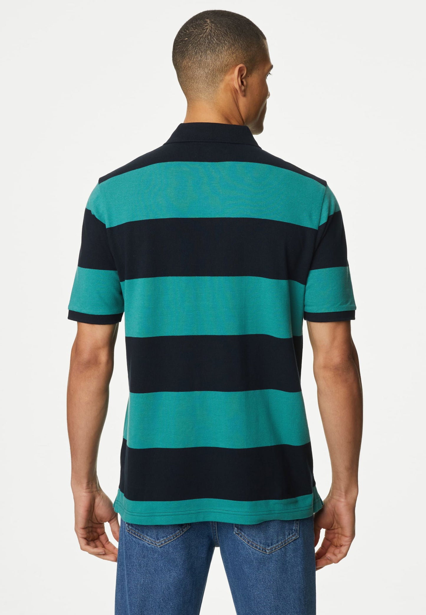 Saf Pamuklu Kısa Kollu Polo Yaka T-shirt