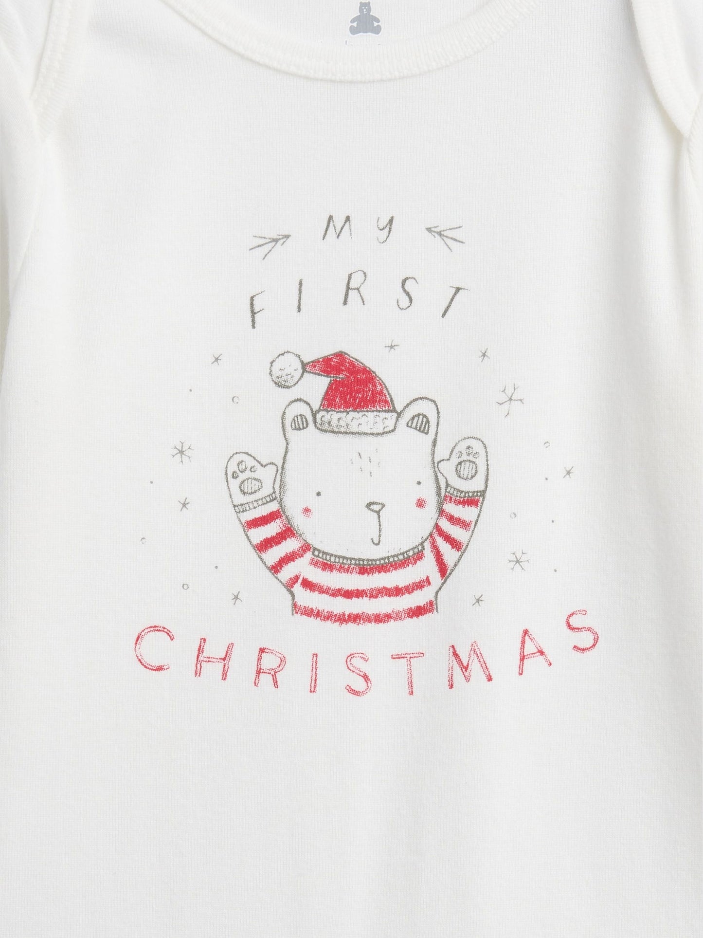Beyaz Grafik Desenli Bodysuit