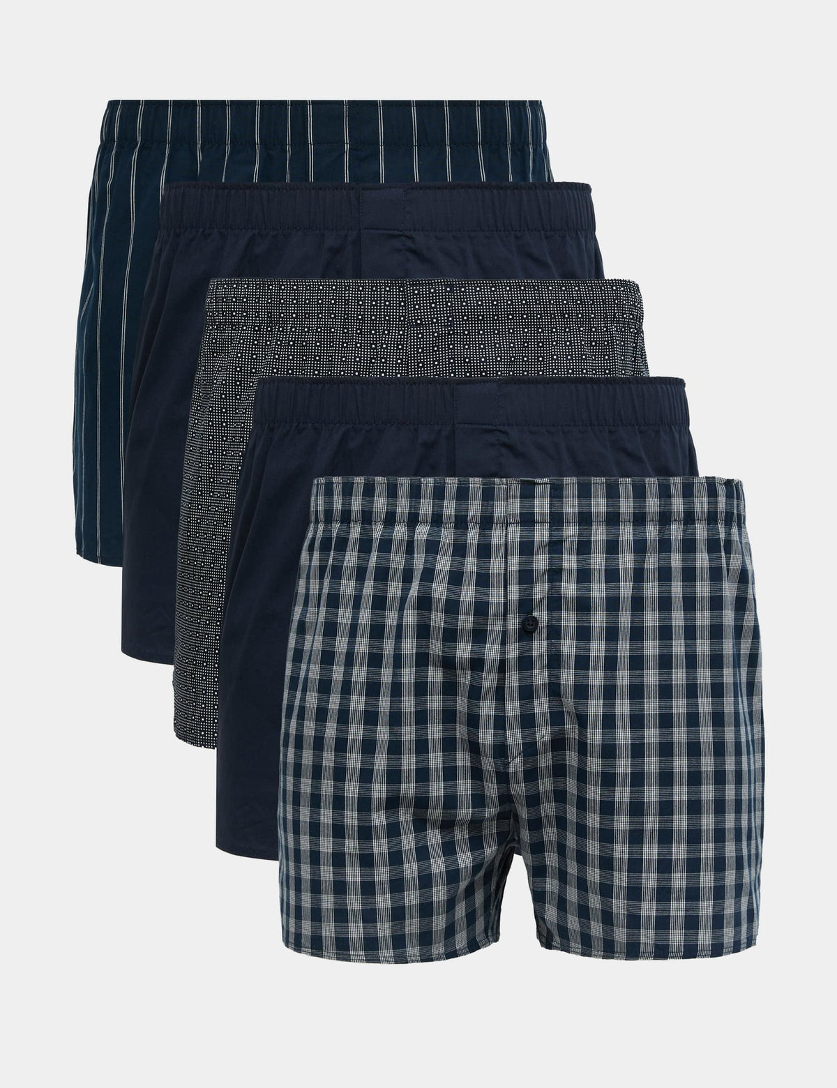 Saf Pamuklu 5'li Dokuma Boxer Seti