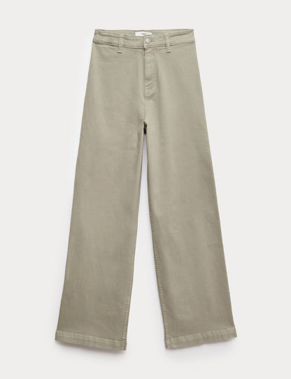 Yüksek Bel Wide Leg Grazer Jean