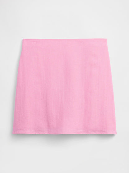 Pembe Linen-blend Pull-on Mini Etek