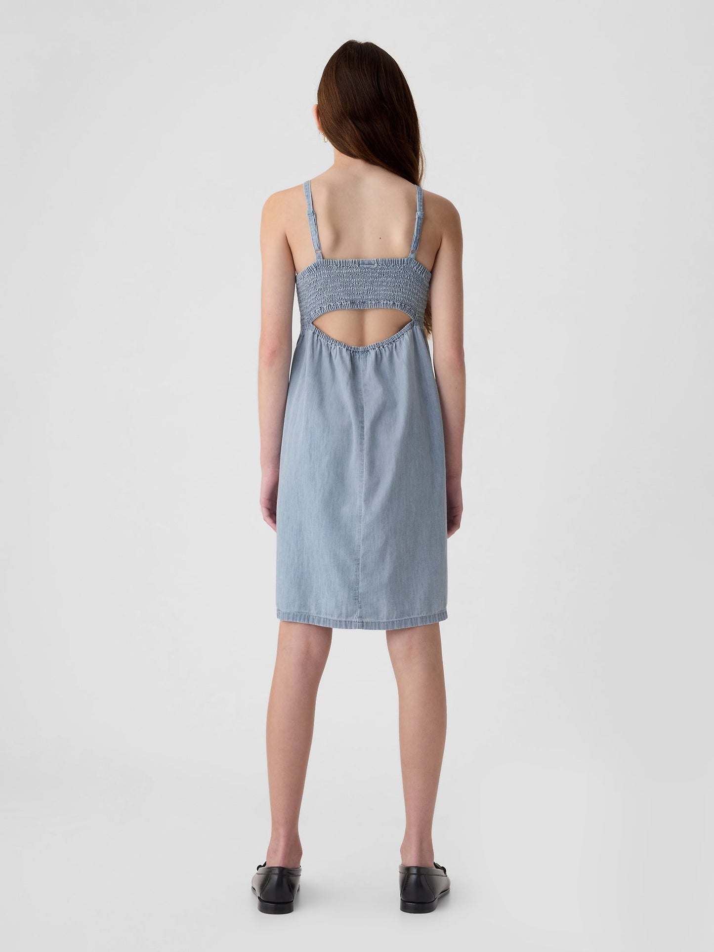 Açık Mavi Askılı Denim Elbise