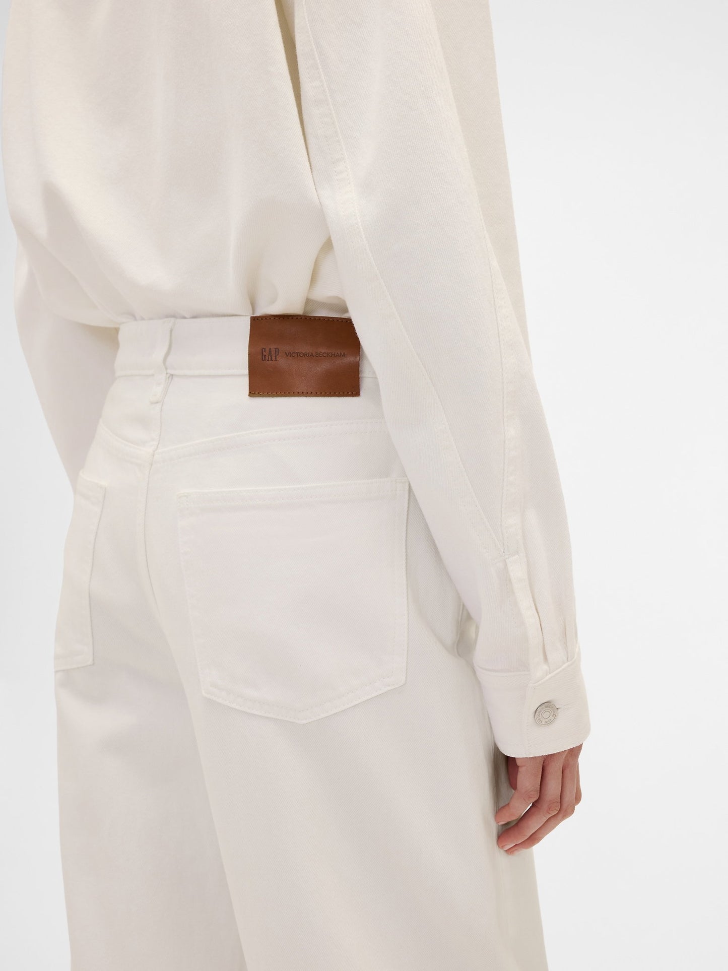 Beyaz Gap × Victoria Beckham High Rise Arc Jean Pantolon