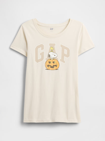 Bej Peanuts Gap Logo T-shirt
