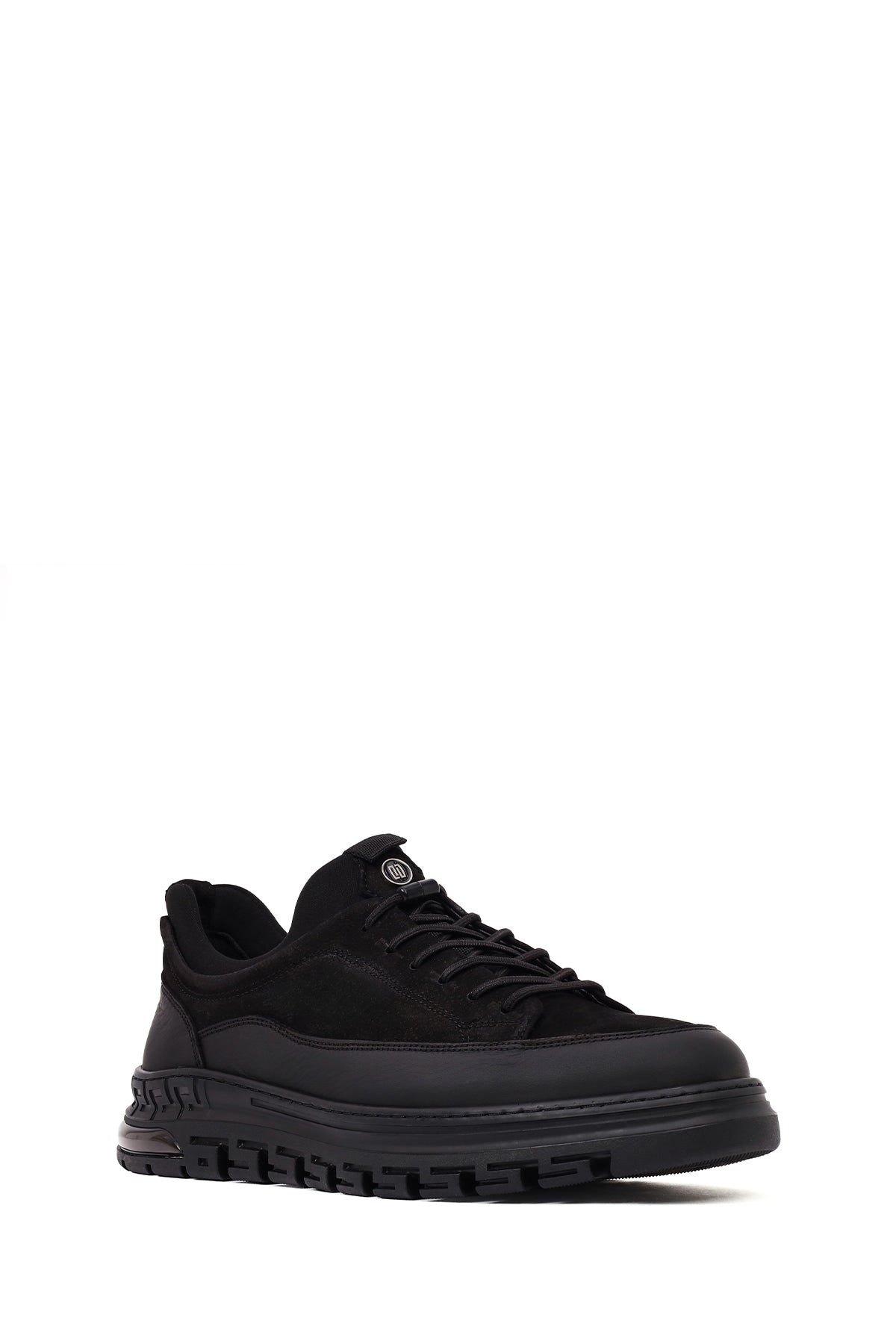 Erkek Siyah Bağcıklı Nubuk Deri Sneaker
