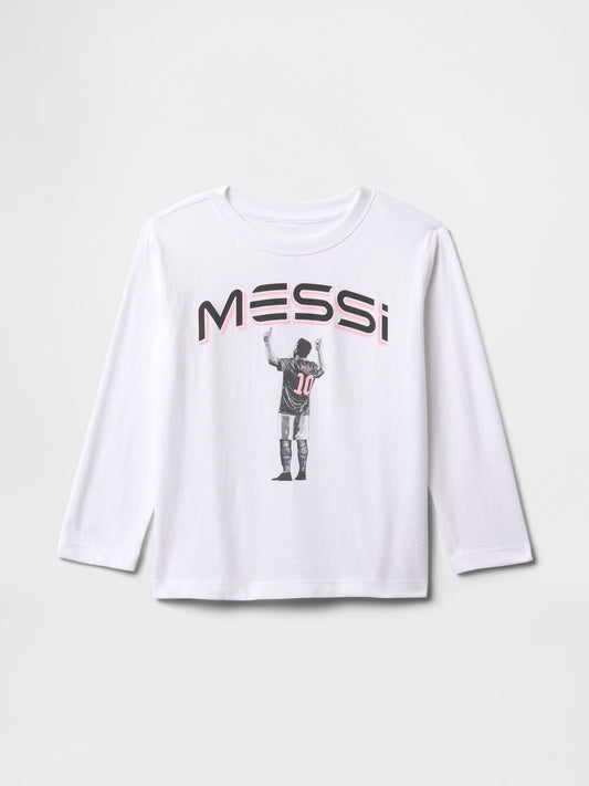 Beyaz Messi Grafik T-shirt