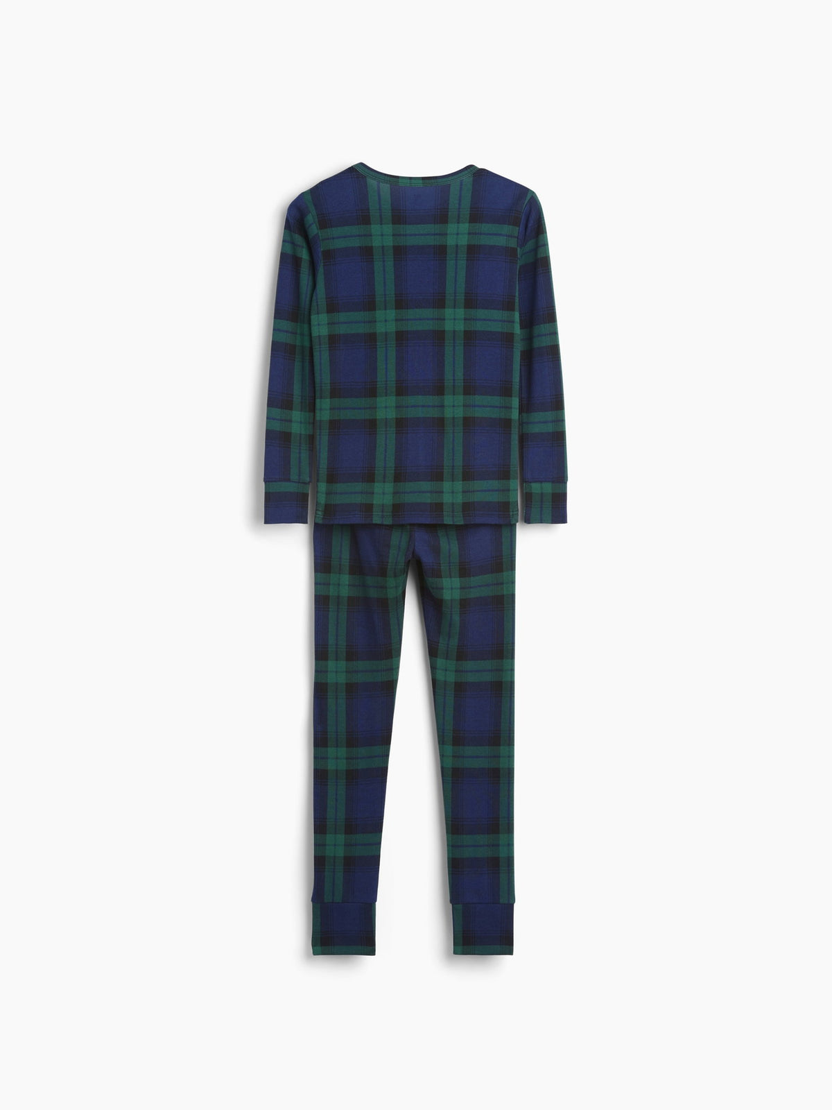 Koyu Yeşil Organik Brushed Pamuklu Kareli Pijama Takımı