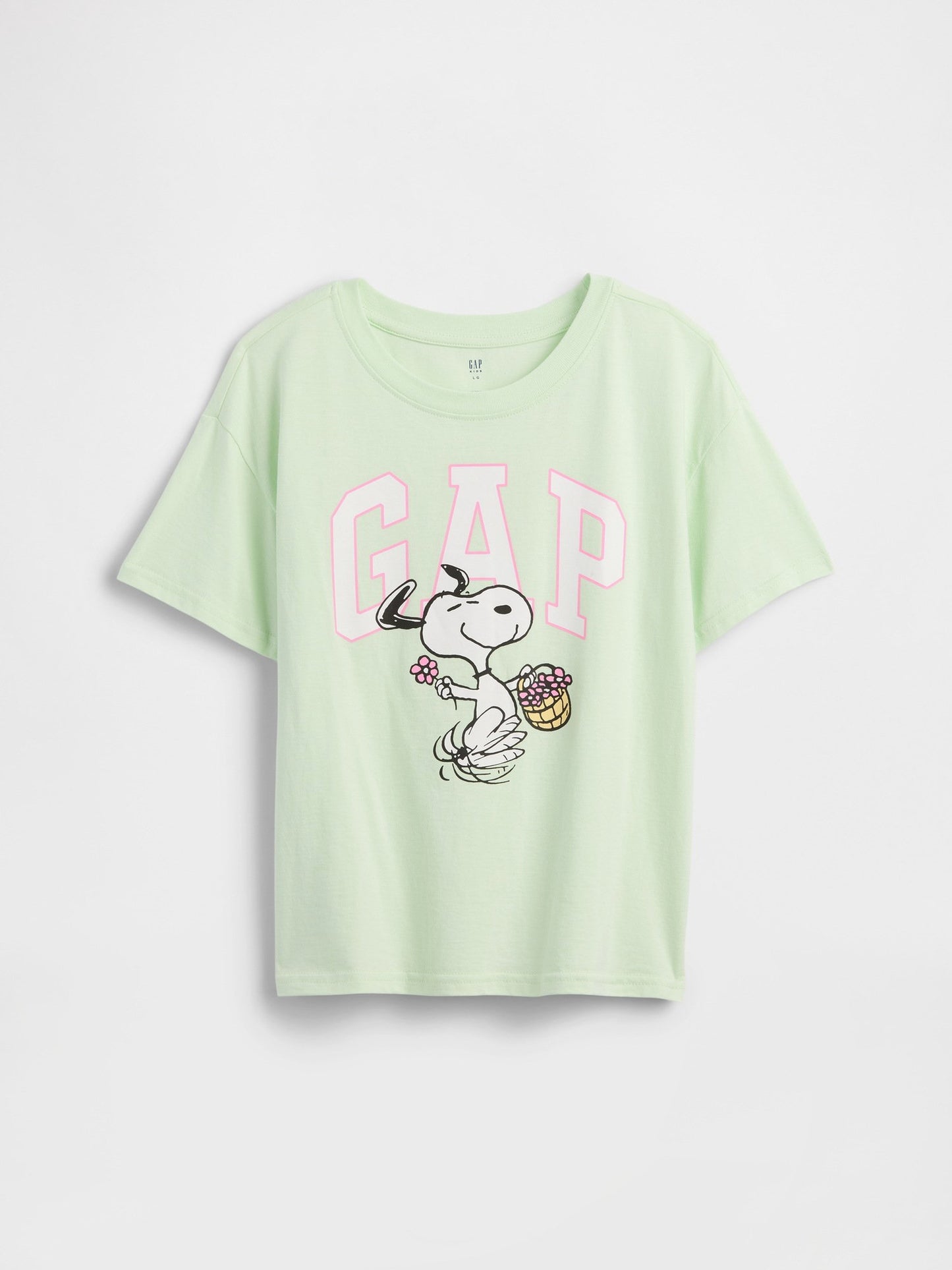 Açık Yeşil Peanuts Oversized Logo T-shirt