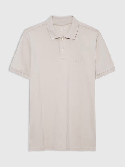 Açık Mavi Gap Logo Piqué Polo Yaka T-shirt