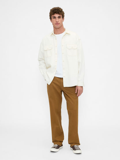 Kahverengi Relaxed Straight Utility Pantolon