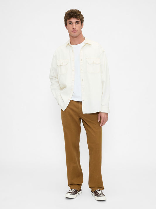 Kahverengi Relaxed Straight Utility Pantolon
