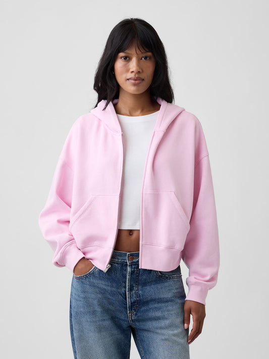 Açık Pembe Vintagesoft Fermuarlı Wedge Sweatshirt
