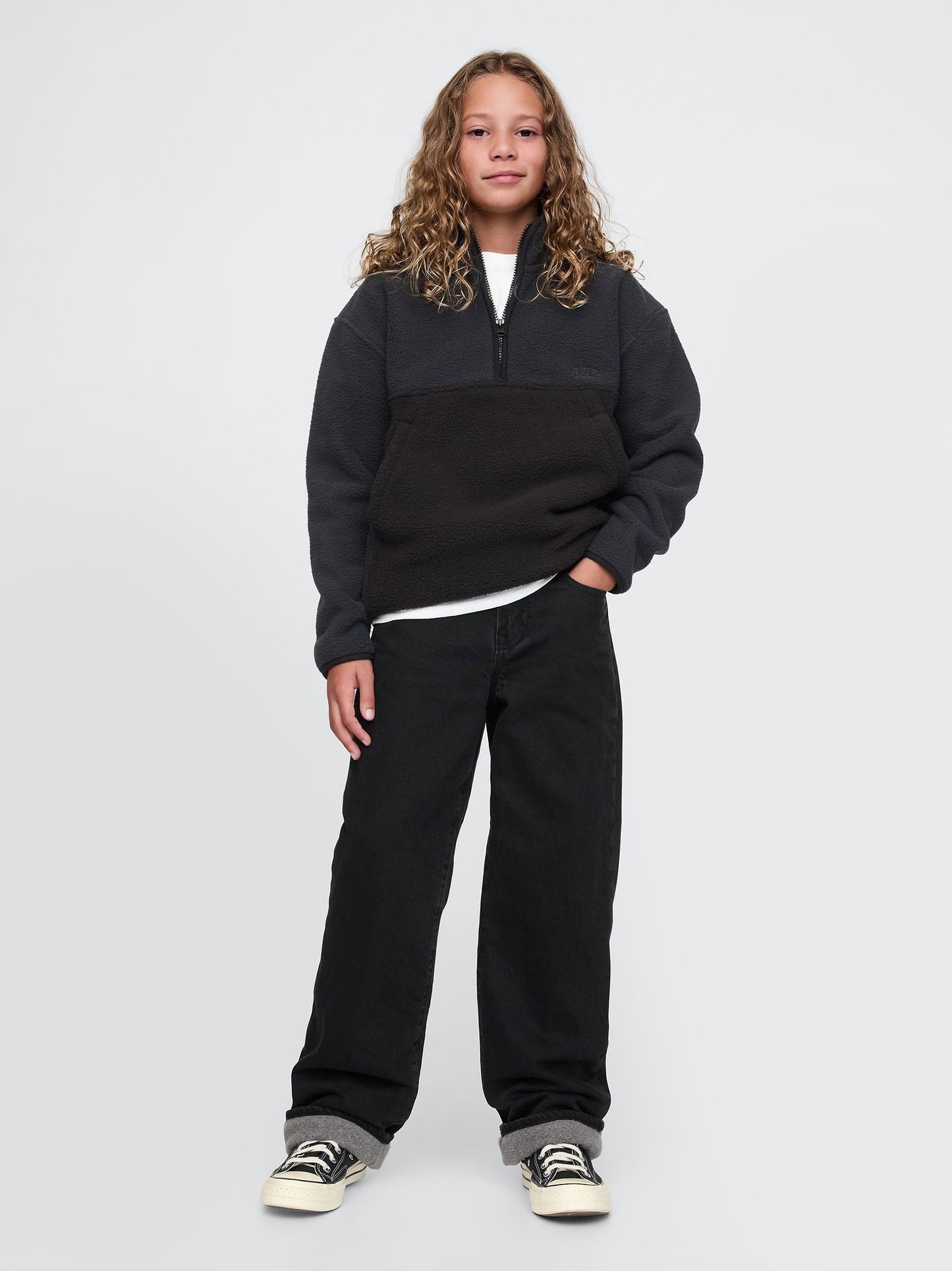 Siyah 90s Loose Cozy Astarlı Jean Pantolon
