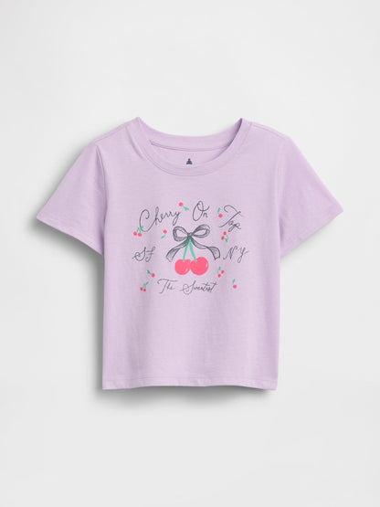 Lila Mix & Match Grafik Baskılı T-shirt