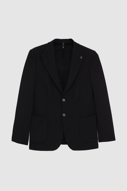 Tween Slim Fit Siyah Diyogonal Kumaş Ceket
