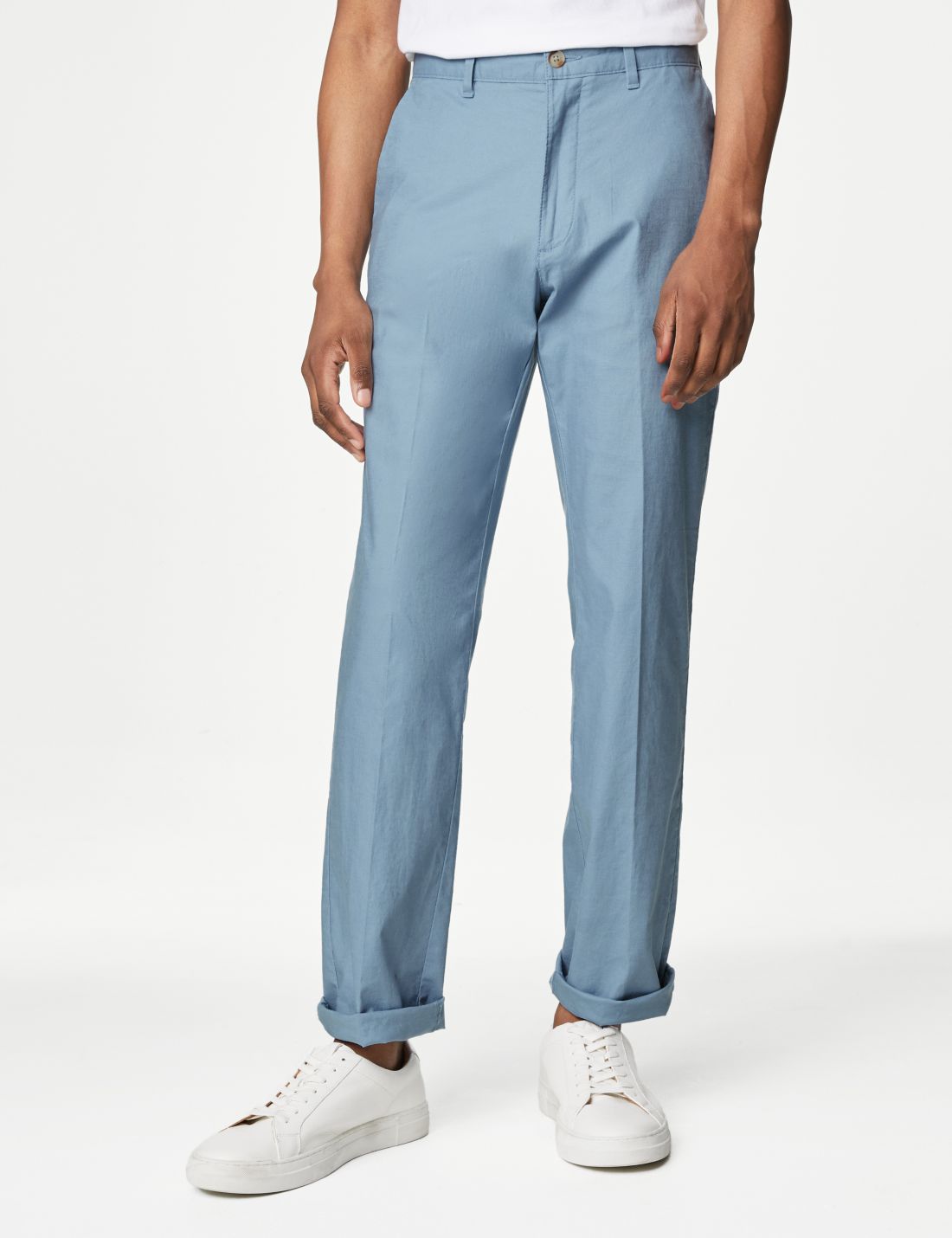 Regular Fit Keten Chino Pantolon