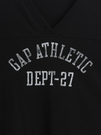 Siyah Oversized Gap Athletic Logo Jersey T-shirt
