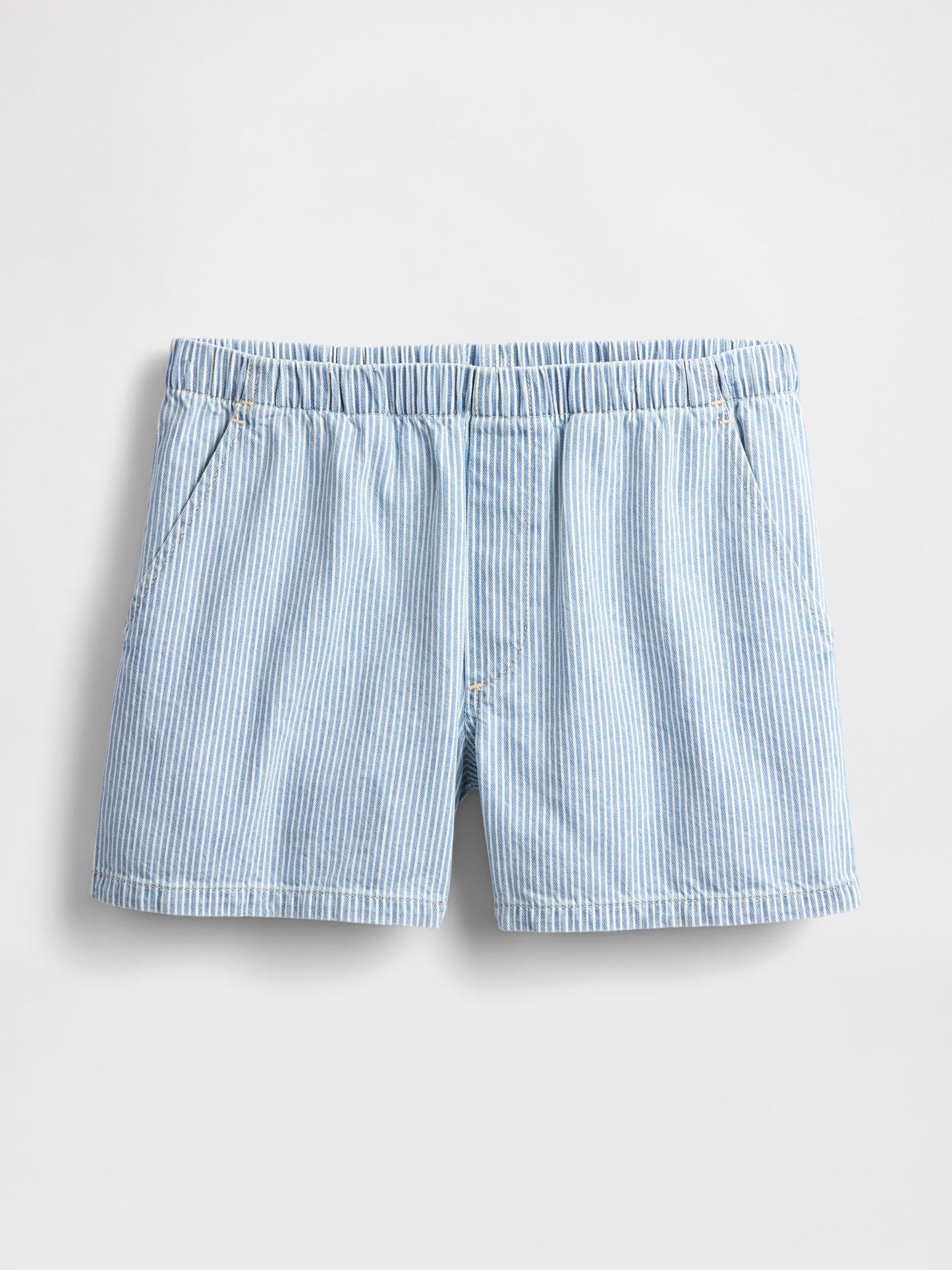 Açık Mavi Mid Rise Denim Boxer Şort