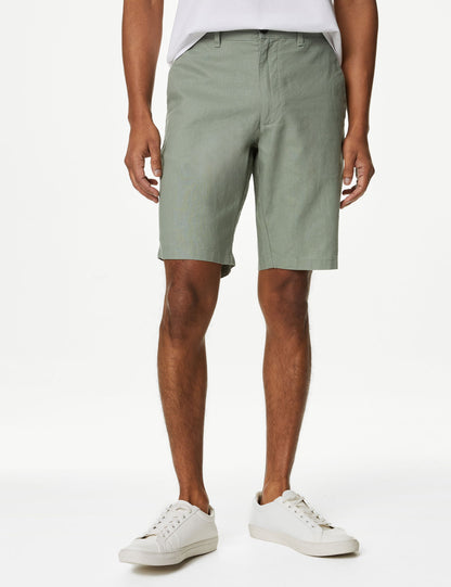 Regular Fit Keten Şort