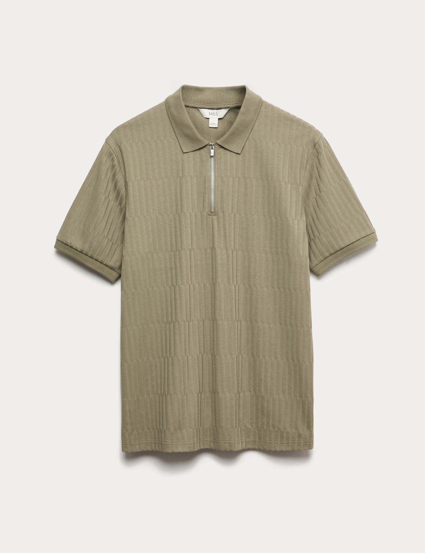 Cotton Rich Jakarlı Fermuarlı Polo Yaka Tişört