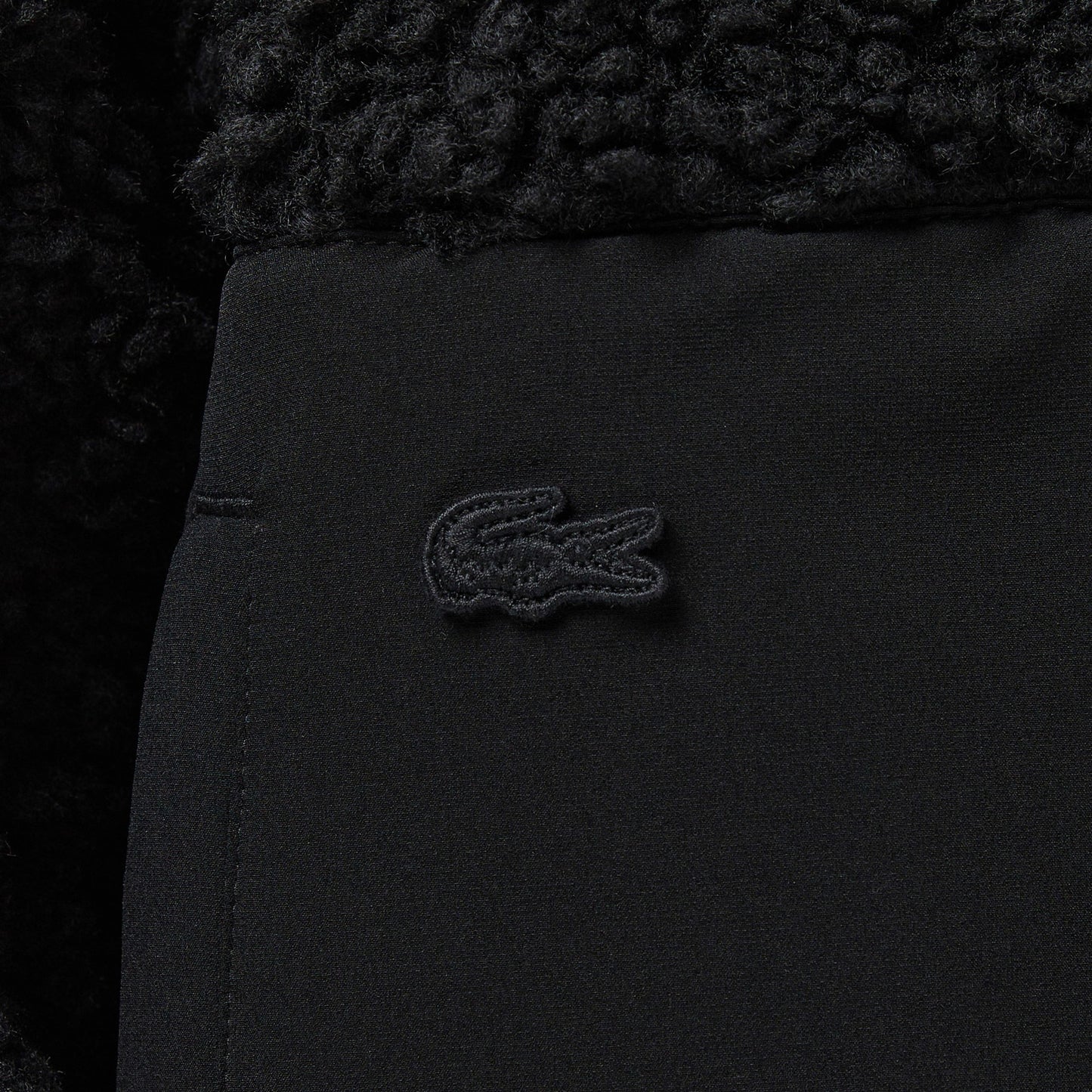 Lacoste Kadın Dik Yaka Renk Bloklu Siyah Ceket