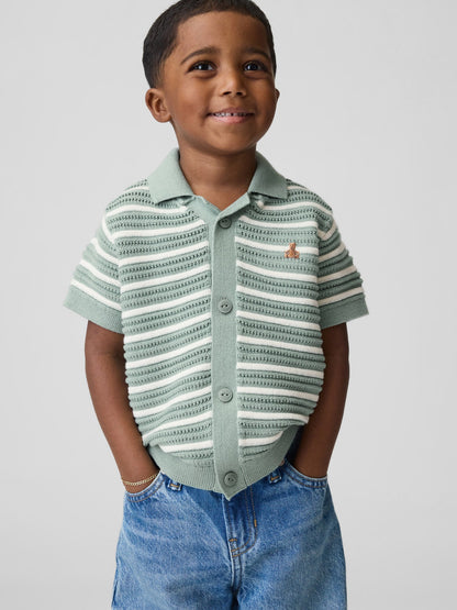 Yeşil Polo Yaka Triko T-shirt